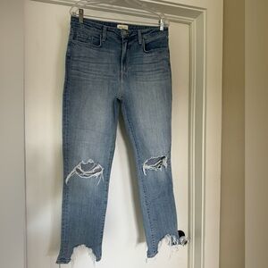L’Agence High Line Skinny in Catalina wash-faded and distressed